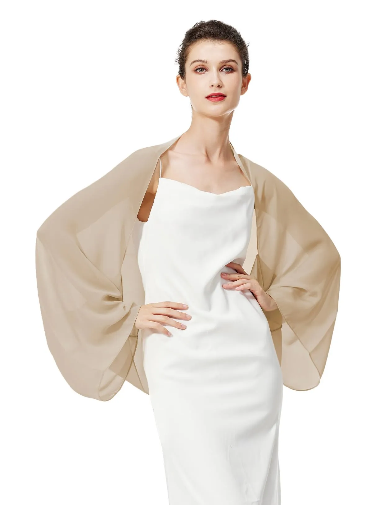 BEAUTELICATE Scialle Coprispalle Elegante Donna in Chiffon per Sposa e Cerimonie - immagine 1
