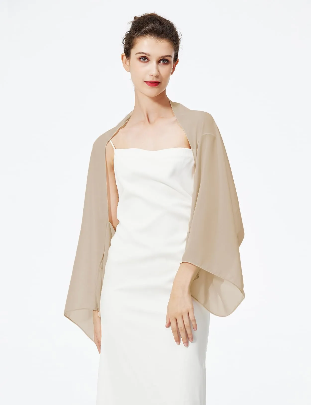 BEAUTELICATE Scialle Coprispalle Elegante Donna in Chiffon per Sposa e Cerimonie - immagine 2