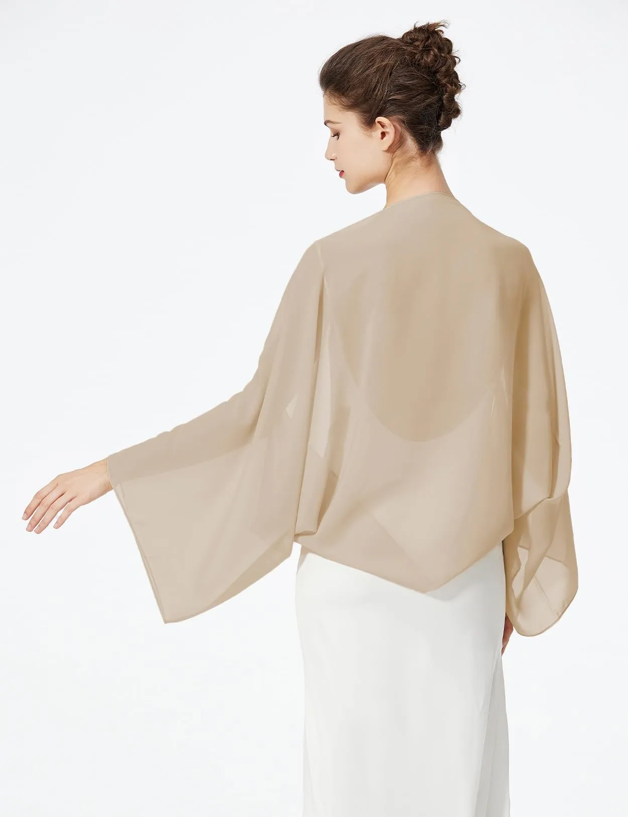 BEAUTELICATE Scialle Coprispalle Elegante Donna in Chiffon per Sposa e Cerimonie - immagine 3