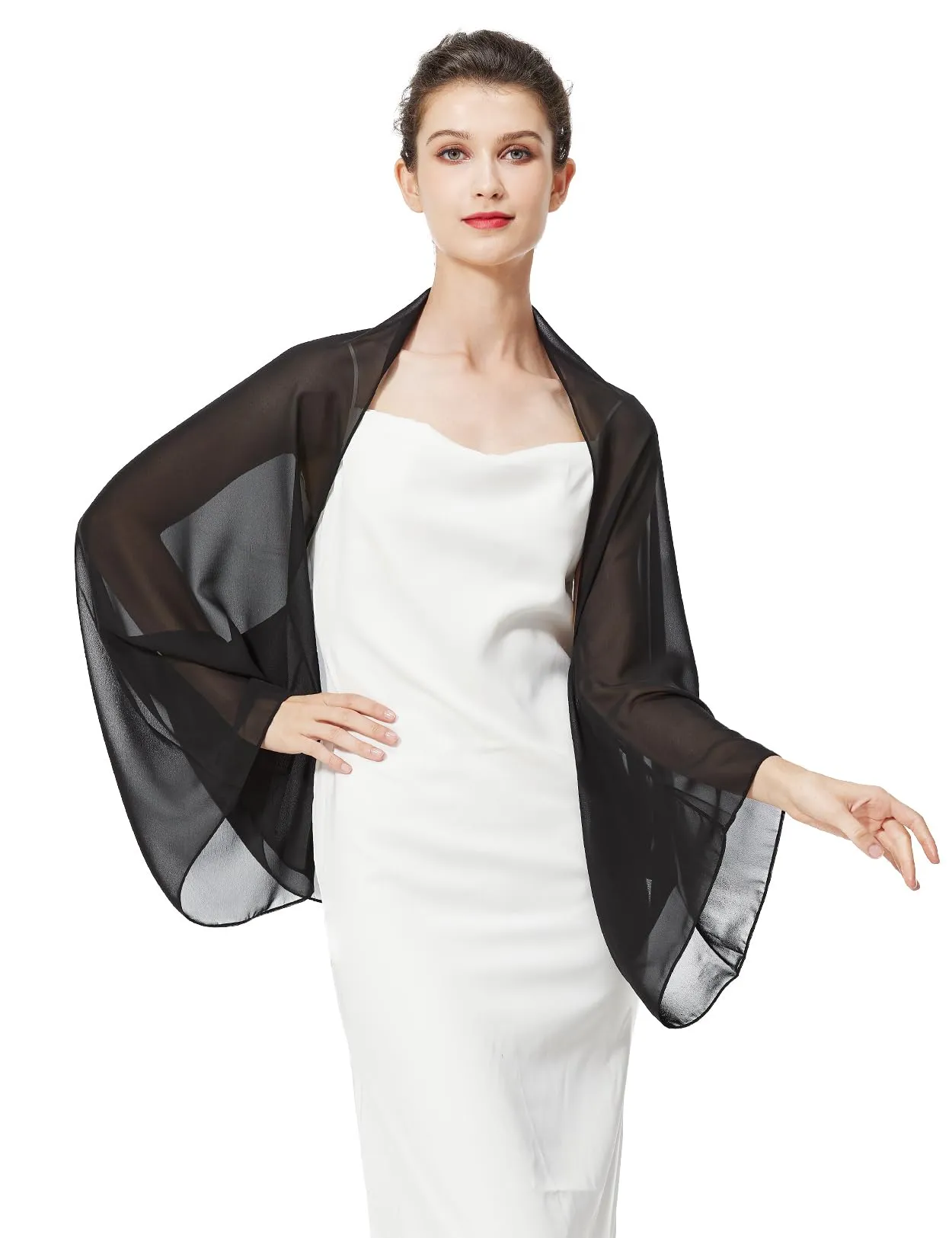 BEAUTELICATE Scialle Coprispalle Elegante in Chiffon per Donna - immagine 1