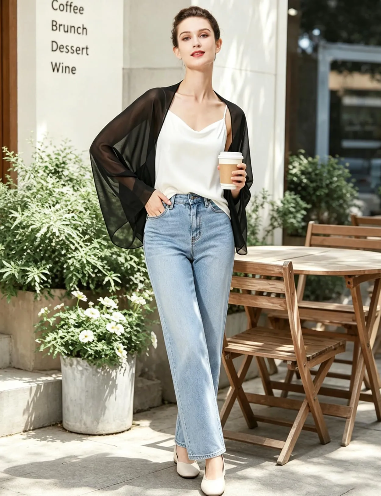 BEAUTELICATE Scialle Coprispalle Elegante in Chiffon per Donna - immagine 4