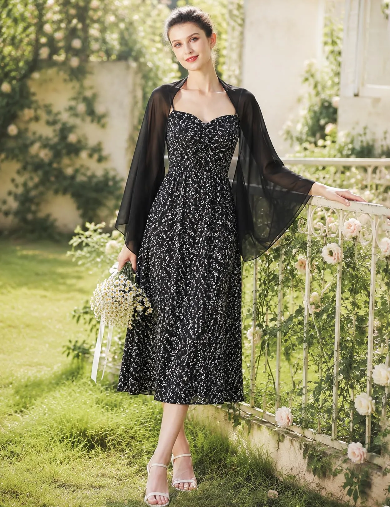 BEAUTELICATE Scialle Coprispalle Elegante in Chiffon per Donna - immagine 5