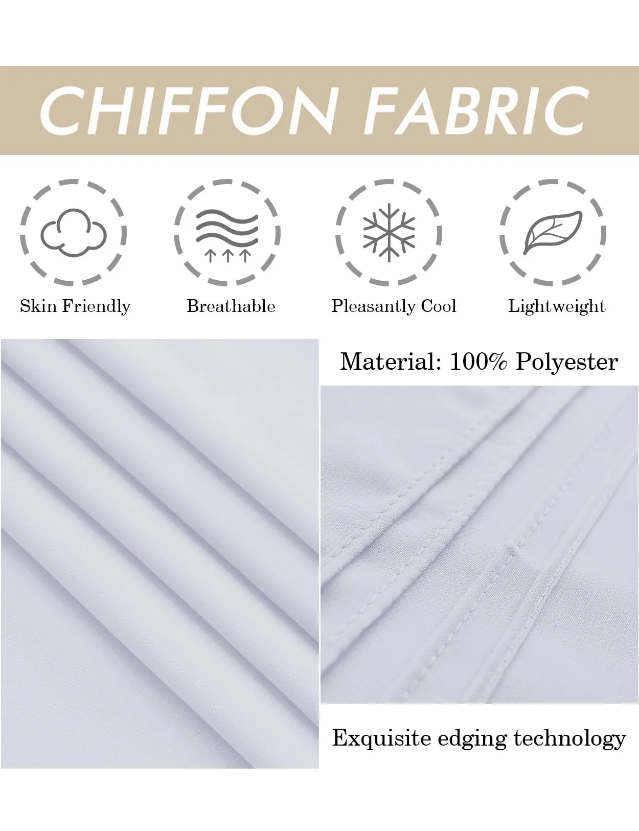 BEAUTELICATE Scialle Coprispalle Elegante in Chiffon per Donna - immagine 4