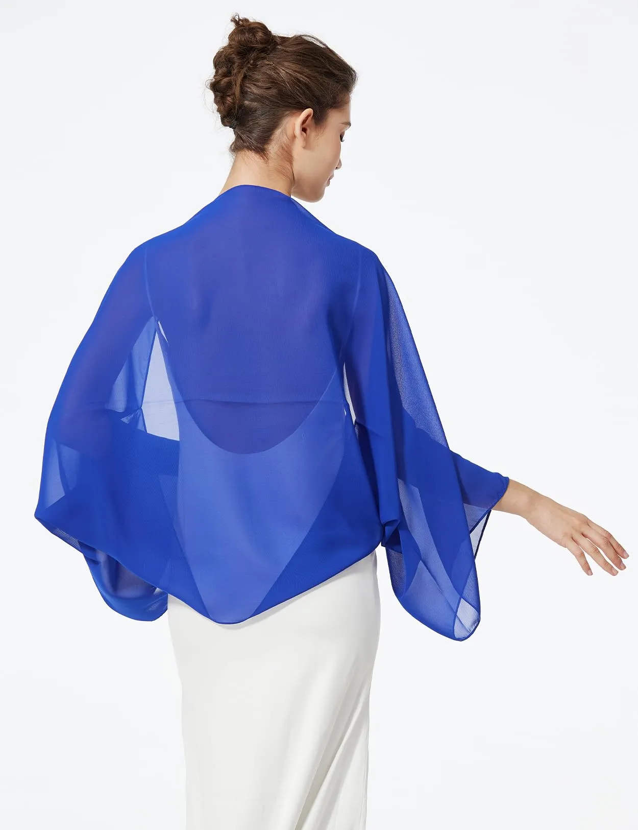 BEAUTELICATE Scialle Coprispalle Elegante Donna in Chiffon per Sposa e Cerimonia - immagine 3