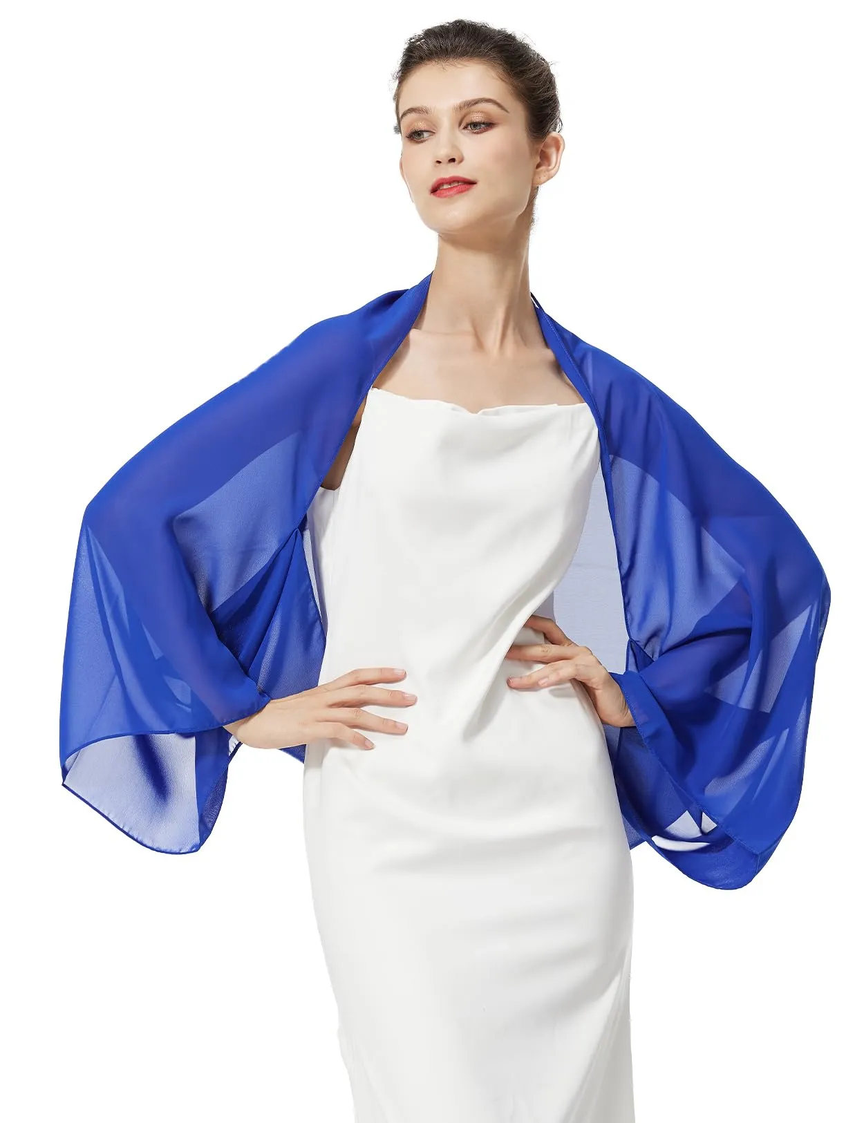 BEAUTELICATE Scialle Coprispalle Elegante Donna in Chiffon per Sposa e Cerimonia - immagine 4