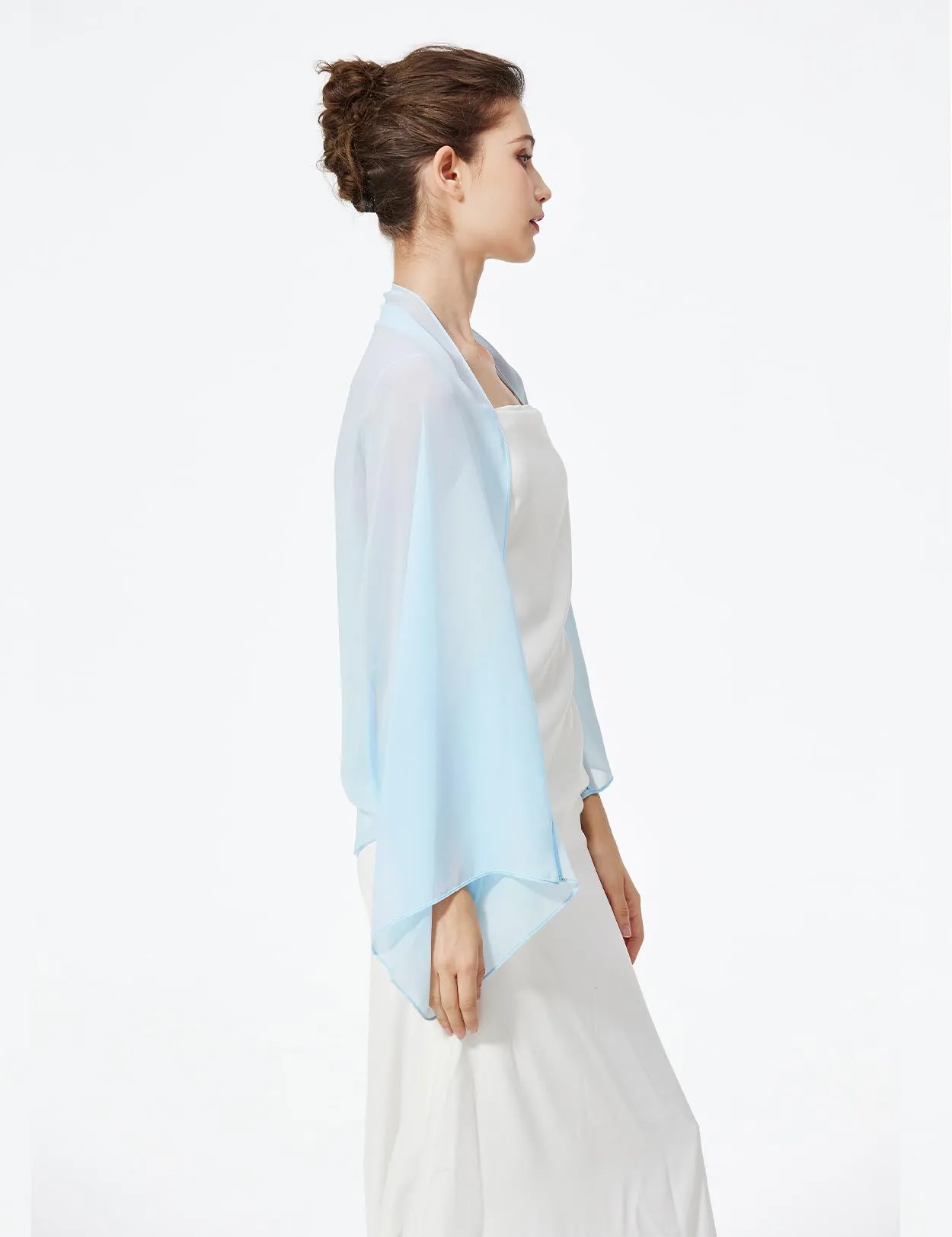 BEAUTELICATE Scialle Coprispalle Elegante Donna in Chiffon per Sposa e Cerimonia - immagine 2
