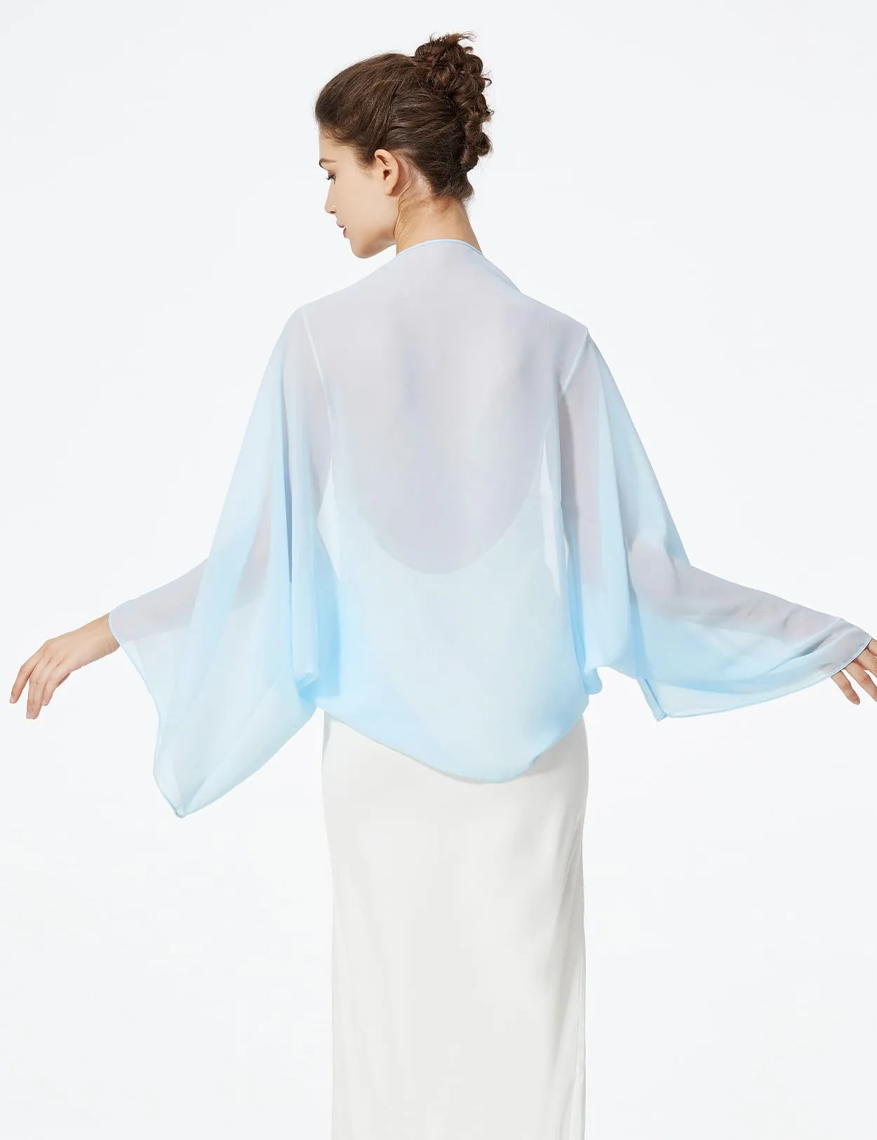 BEAUTELICATE Scialle Coprispalle Elegante Donna in Chiffon per Sposa e Cerimonia - immagine 3