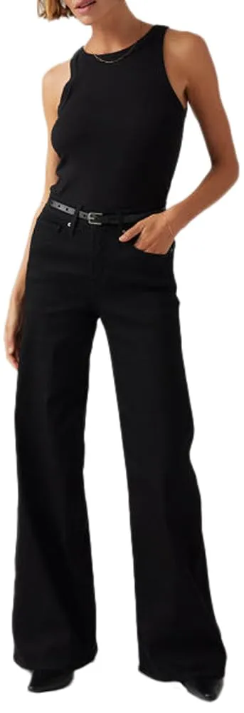 Levi's 318 Shaping Wide Leg Jeans, Soft Black, 26W / 32L - immagine 1