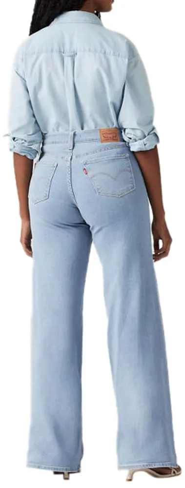 Levi's 318 Shaping Wide Leg Jeans, Tall Glass of Water, 26W x 30L - immagine 4
