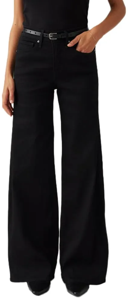 Levi's 318 Jeans da Donna a Gamba Larga Modellante, Nero Morbido, 31W 30L - immagine 3