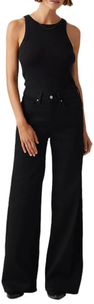 Levi's 318 Jeans da Donna a Gamba Larga Modellante, Nero Morbido, 31W 30L - immagine 5