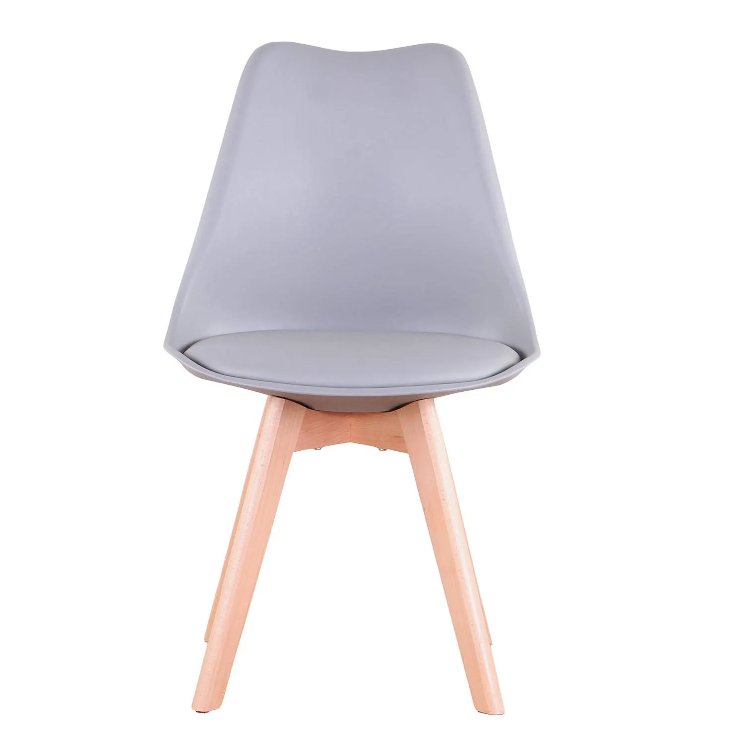 DEYARNA HOME Set di 6 Sedie da Pranzo Moderne Imbottite Scandinave con Gambe in Legno di Faggio, Grigio - immagine 2