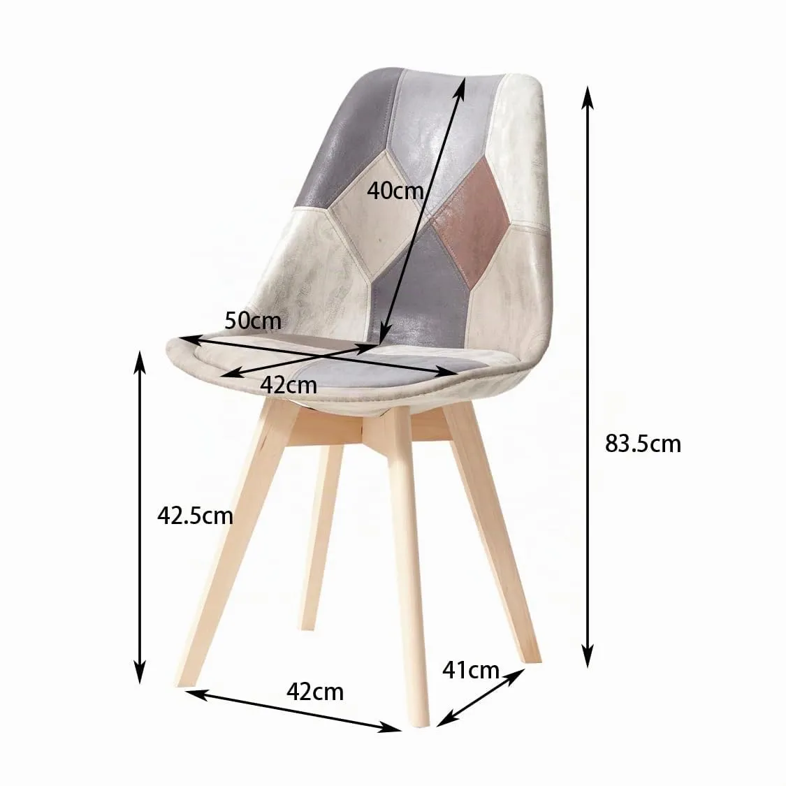 DEYARNA HOME Set di 4 Sedie da Pranzo Imbottite in PU, Marrone - immagine 7