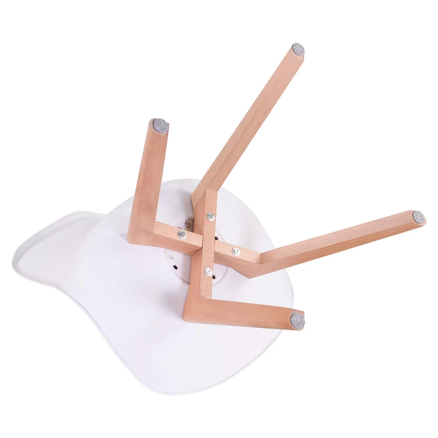 DEYARNA HOME Set di 4 Sedie da Pranzo Moderne Imbottite Scandinave con Gambe in Legno di Faggio, Bianco - immagine 6