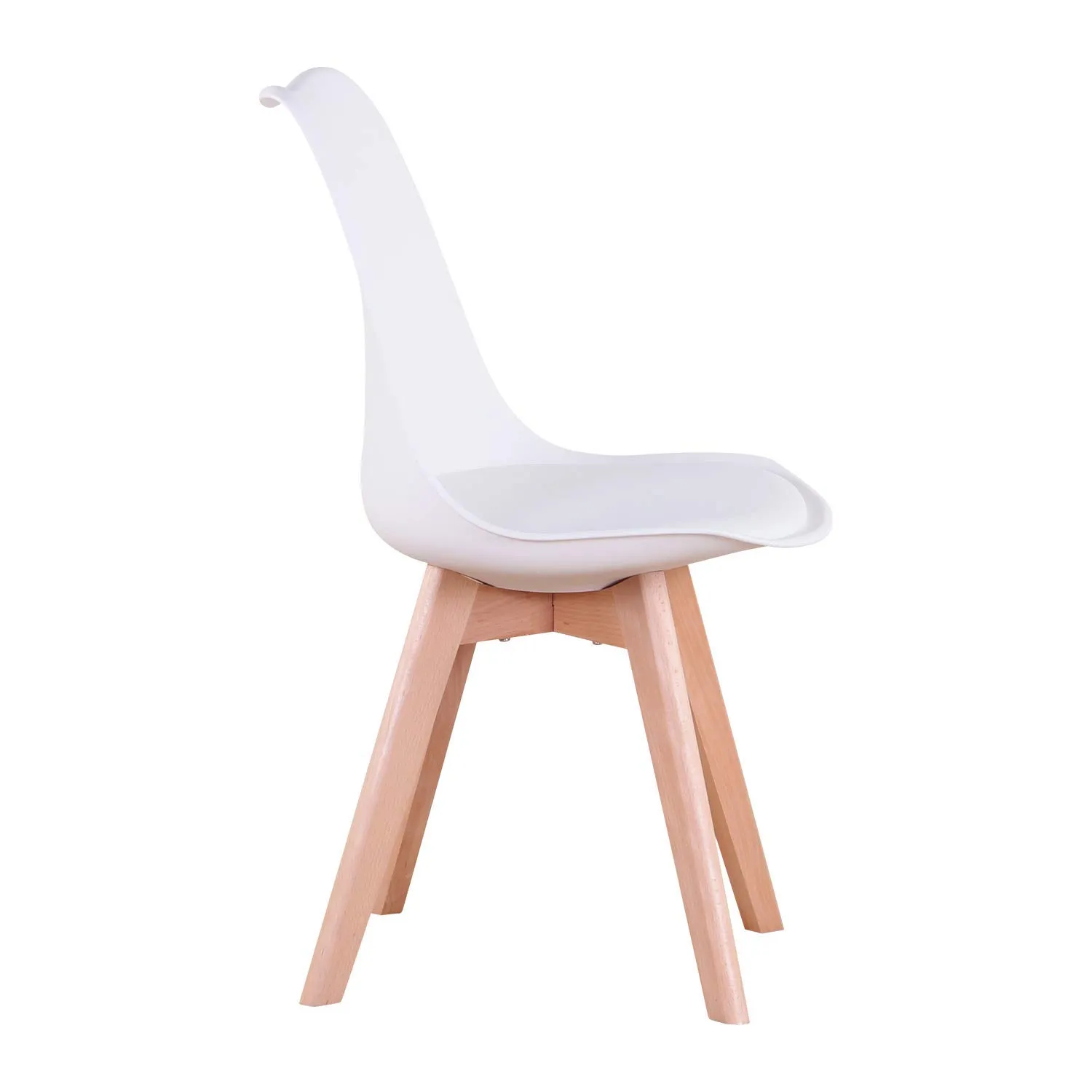 DEYARNA HOME Set di 4 Sedie da Pranzo Moderne Imbottite Scandinave con Gambe in Legno di Faggio, Bianco - immagine 9