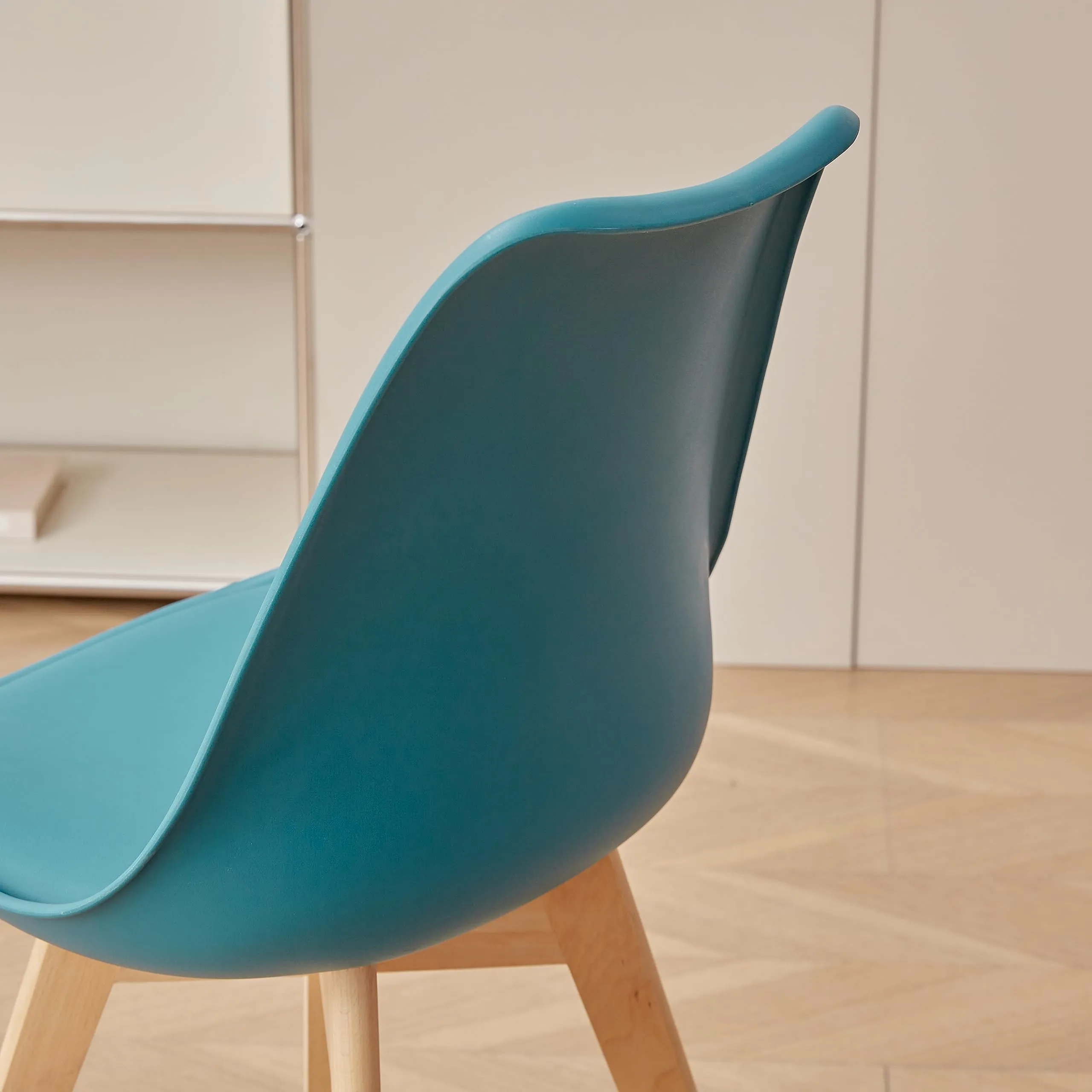 DEYARNA HOME Set di 6 Sedie da Pranzo Moderne Imbottite Scandinave con Gambe in Legno di Faggio, Verde Scuro - immagine 9