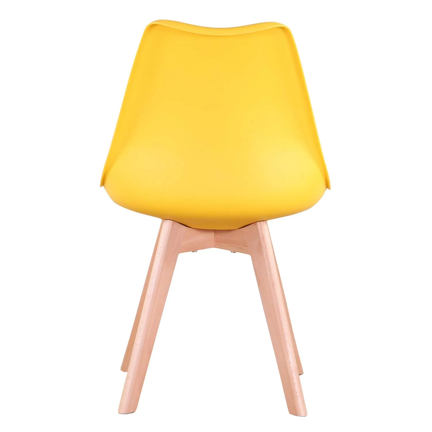DEYARNA HOME Set di 8 Sedie da Pranzo Moderne Imbottite con Gambe in Legno di Faggio, Giallo - immagine 6
