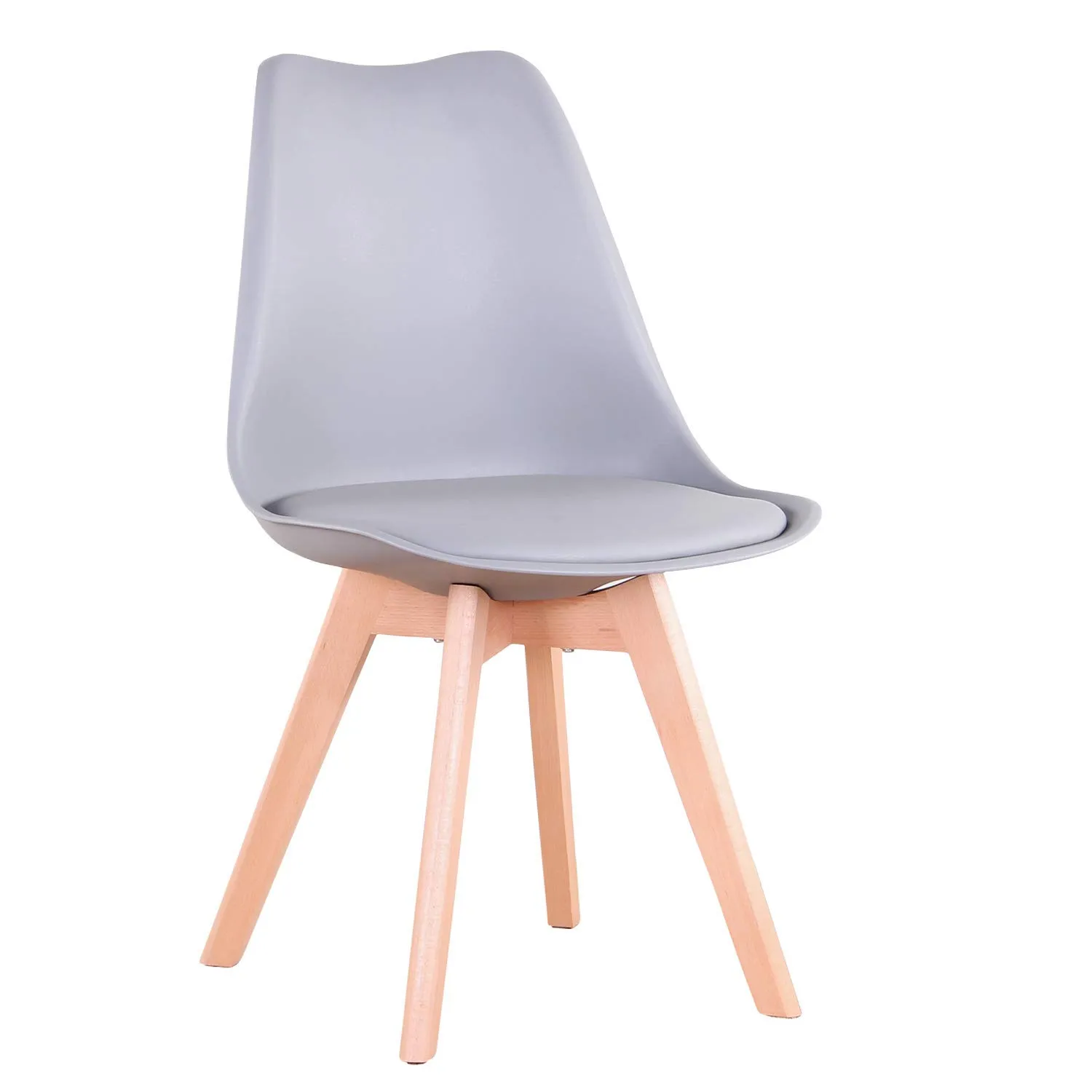 DEYARNA HOME Set di 4 Sedie da Pranzo Moderne Imbottite in Stile Scandinavo con Gambe in Legno di Faggio, Grigio - immagine 7