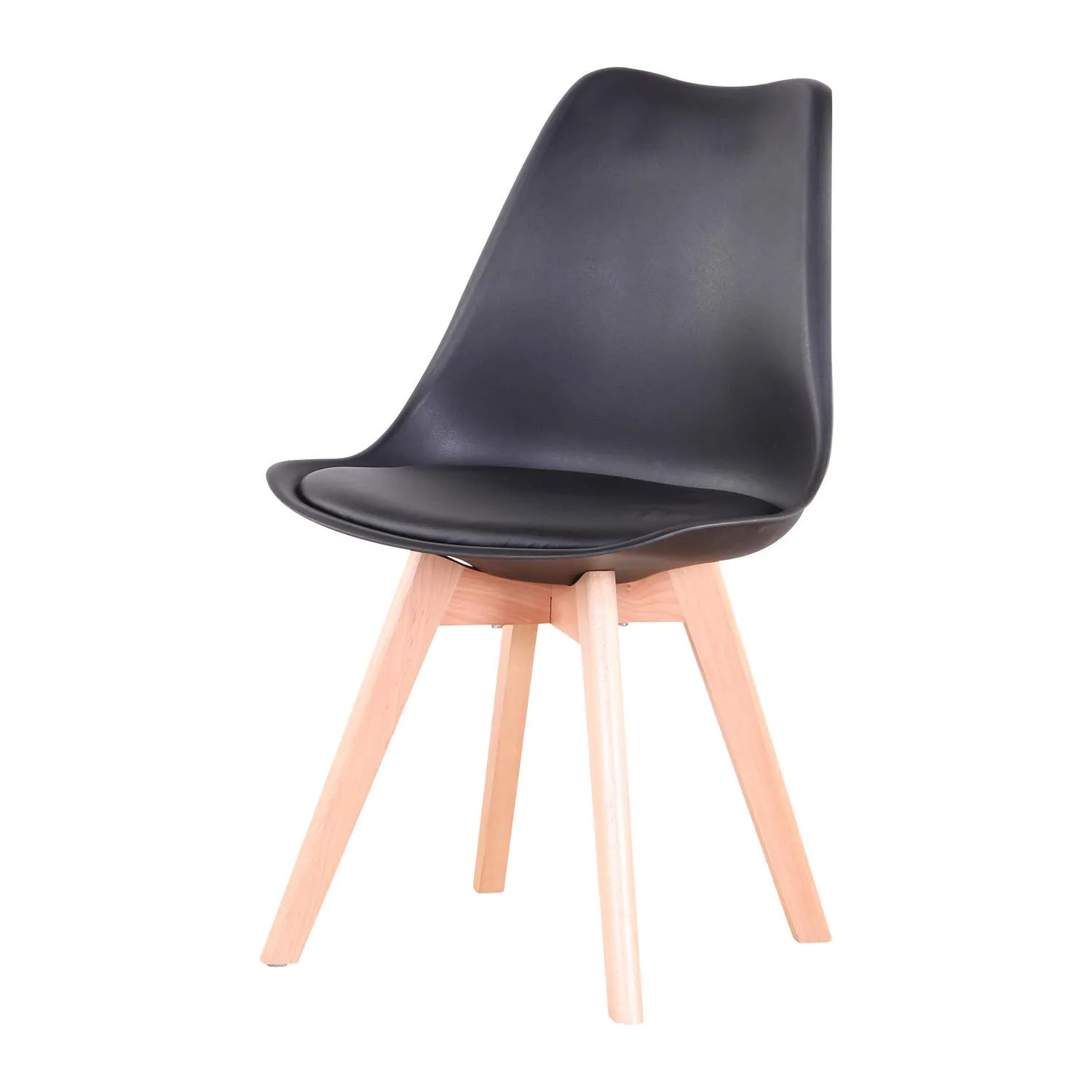 DEYARNA HOME Set di 6 Sedie da Pranzo Moderne, Imbottite, stile Scandinavo con Gambe in Legno di Faggio (Nero) - immagine 3