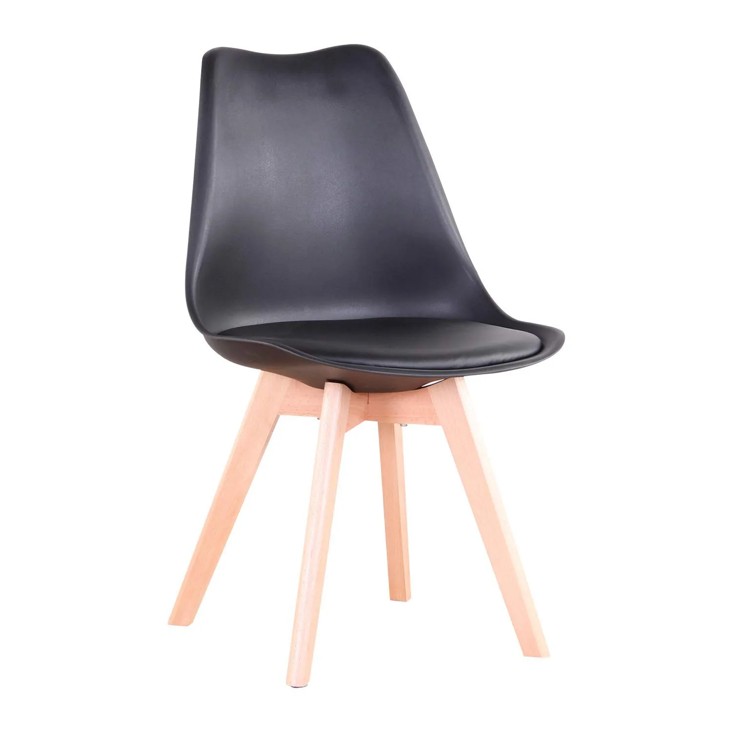 DEYARNA HOME Set di 6 Sedie da Pranzo Moderne, Imbottite, stile Scandinavo con Gambe in Legno di Faggio (Nero) - immagine 7