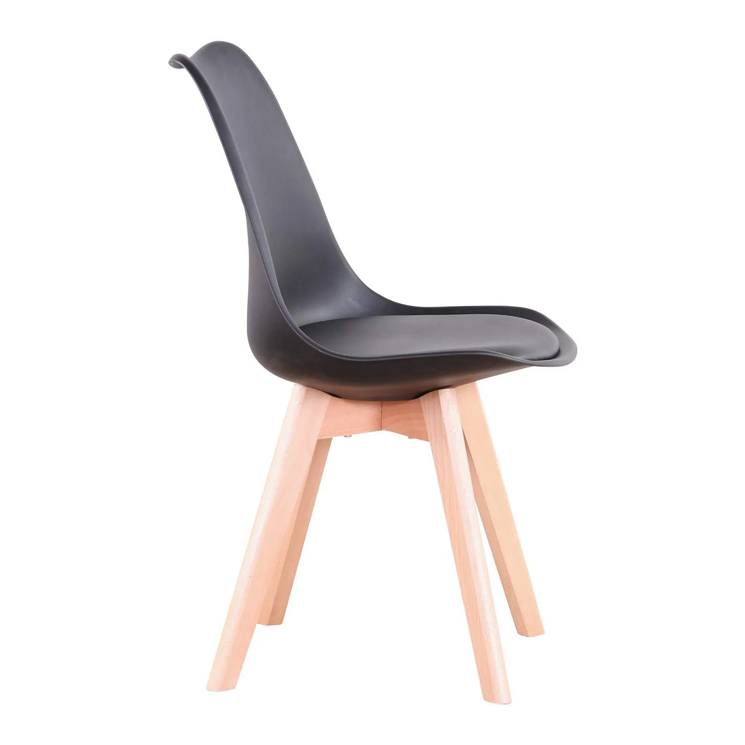 DEYARNA HOME Set di 8 Sedie da Pranzo Moderne Imbottite Scandinave con Gambe in Legno di Faggio, Nero - immagine 8