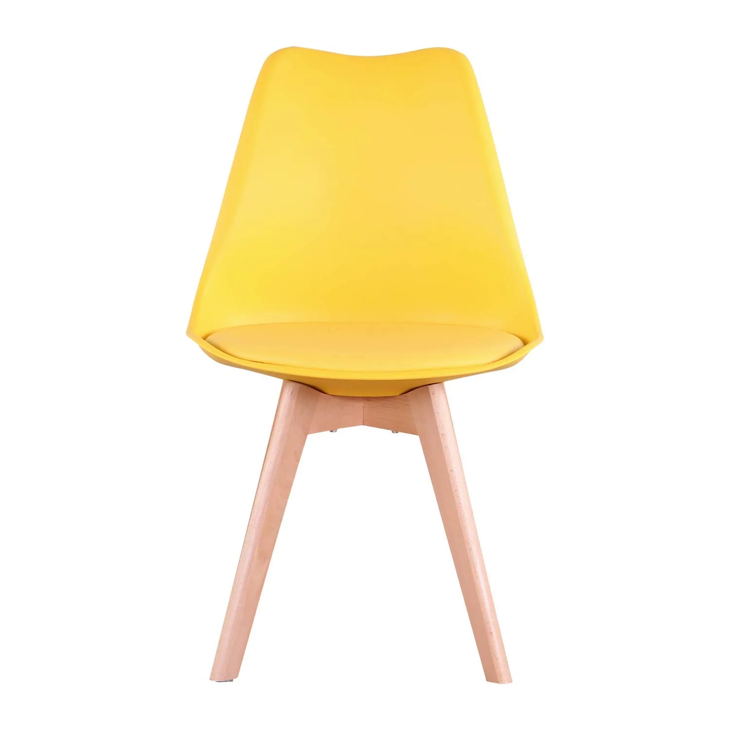 DEYARNA HOME Set di 6 Sedie da Pranzo Moderne Imbottite Scandinave con Gambe in Legno di Faggio, Giallo - immagine 2