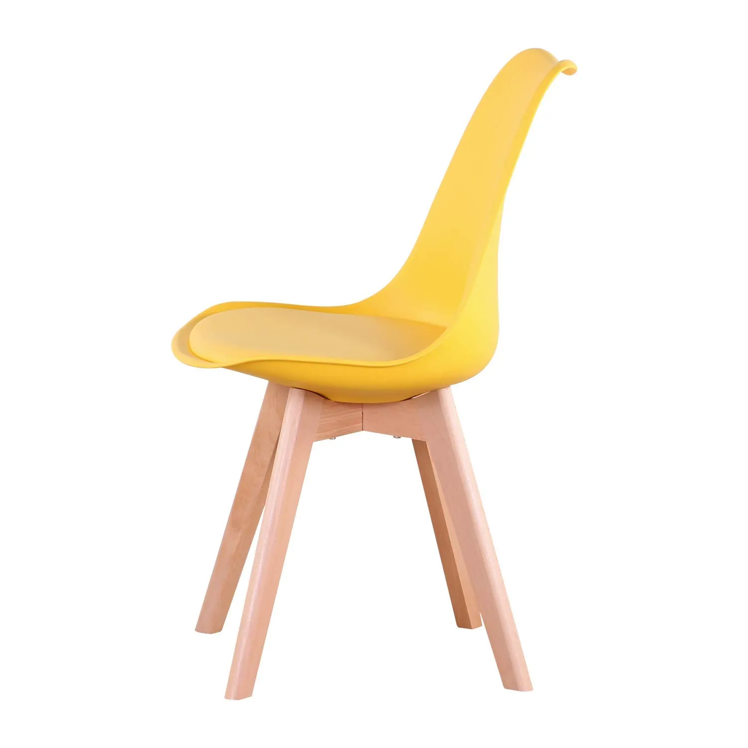 DEYARNA HOME Set di 6 Sedie da Pranzo Moderne Imbottite Scandinave con Gambe in Legno di Faggio, Giallo - immagine 4