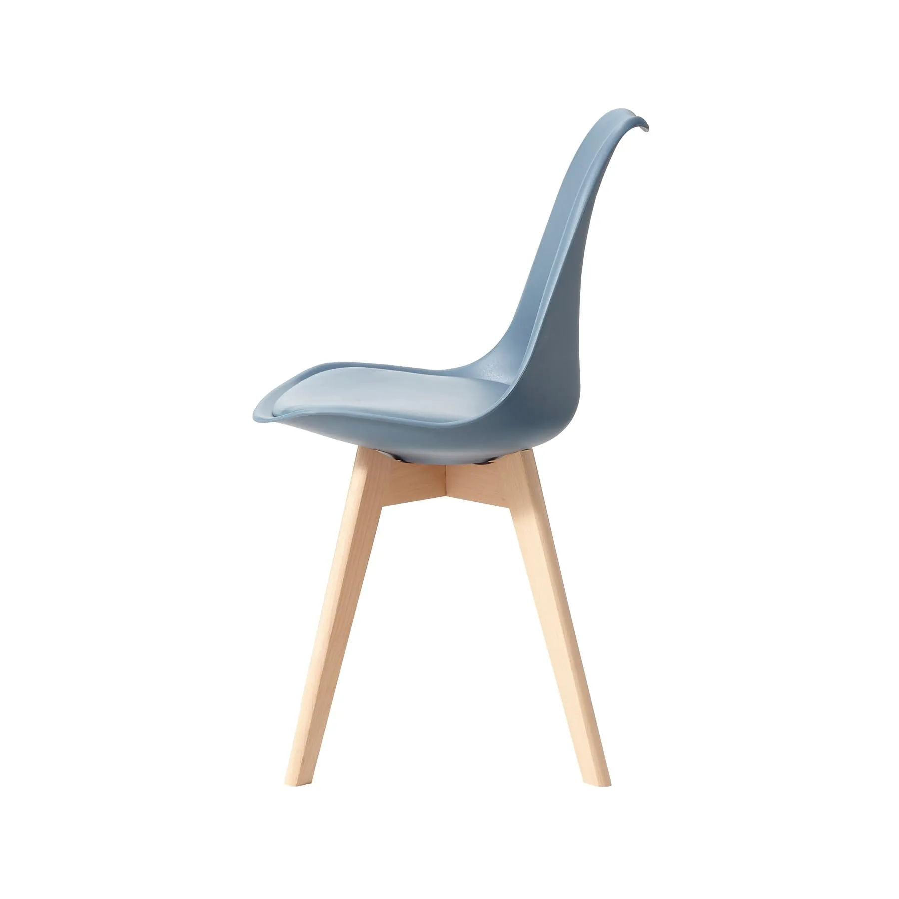 DEYARNA HOME Set di 8 Sedie da Pranzo Moderne Imbottite in Pelle PU con Gambe in Legno di Faggio, Blu Scuro - immagine 3