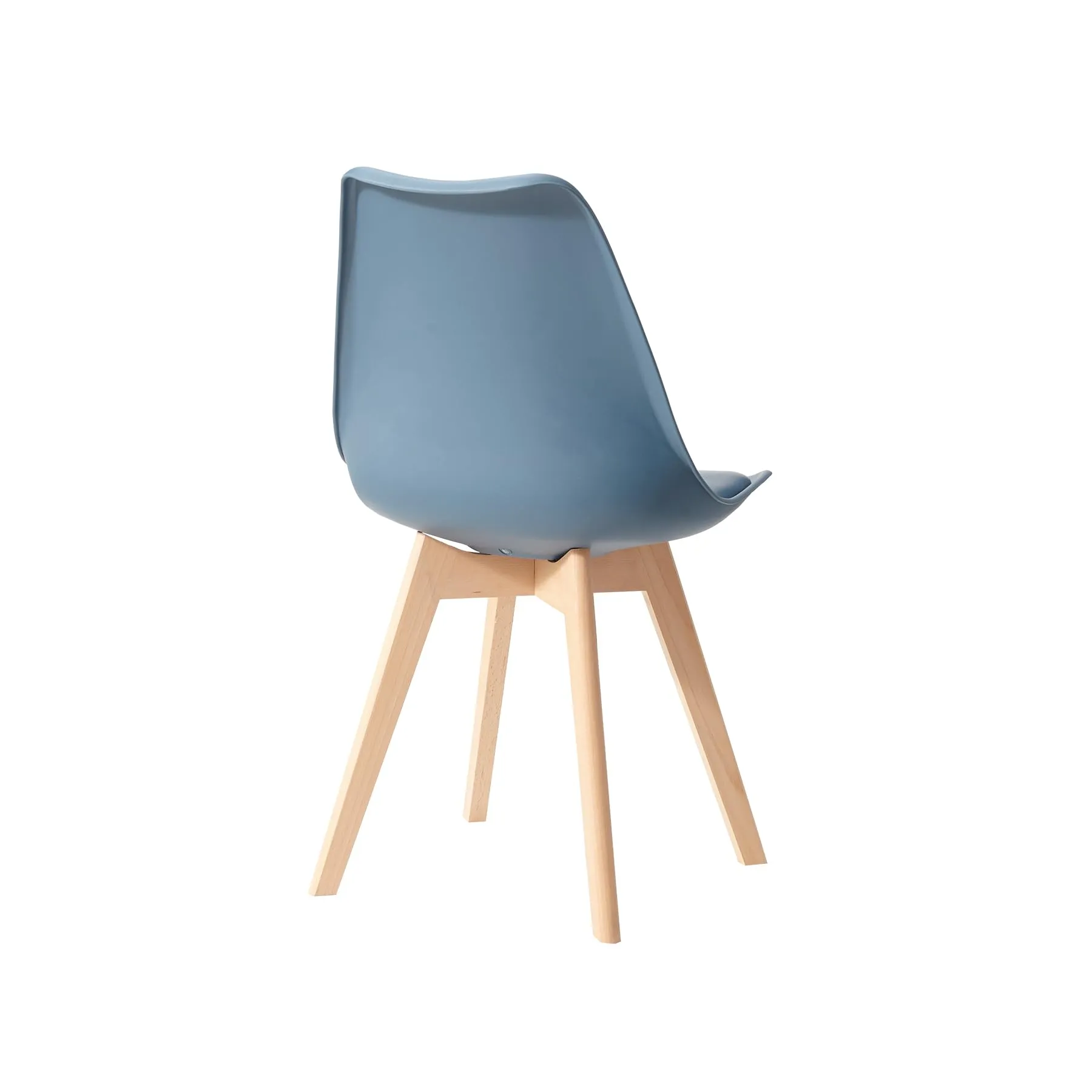 DEYARNA HOME Set di 8 Sedie da Pranzo Moderne Imbottite in Pelle PU con Gambe in Legno di Faggio, Blu Scuro - immagine 4