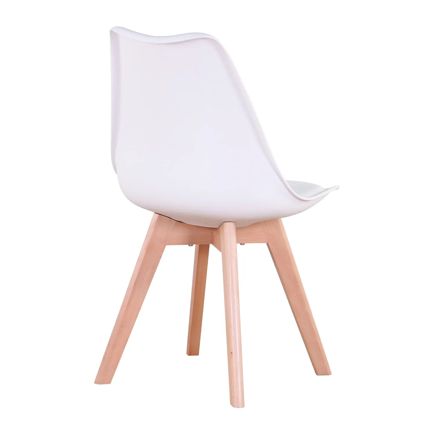 DEYARNA HOME Set di 8 Sedie da Pranzo Moderne Imbottite in Stile Scandinavo con Gambe in Legno di Faggio, Bianco - immagine 8