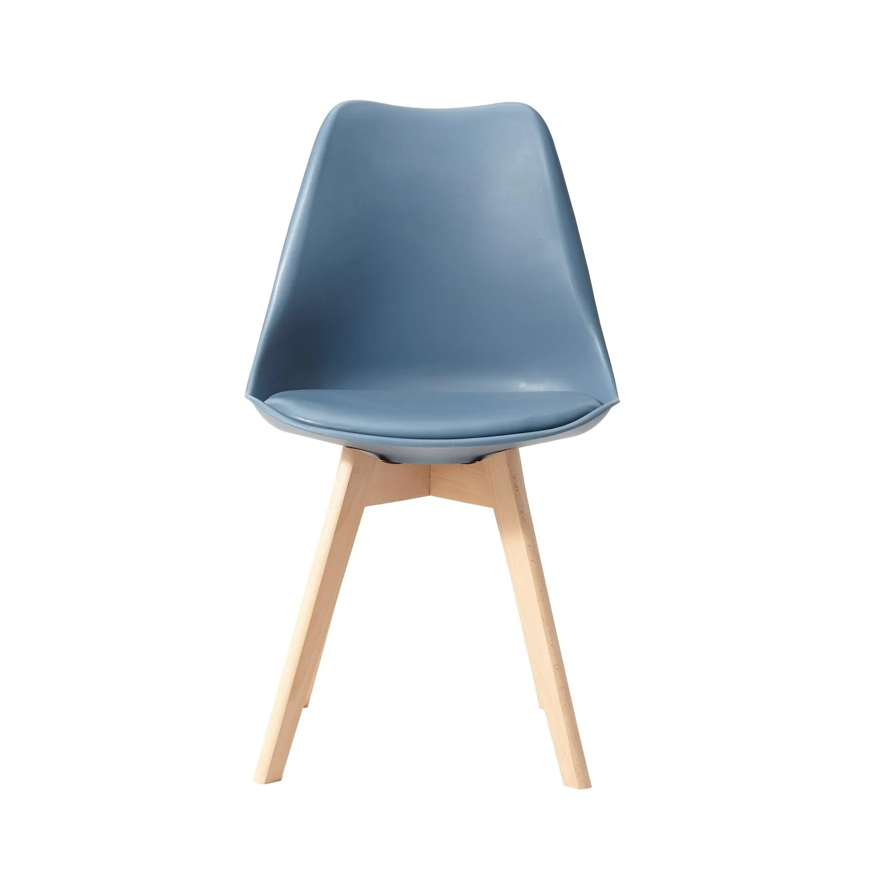 DEYARNA HOME Set di 6 Sedie da Pranzo Moderne Imbottite in Pelle PU con Gambe in Legno di Faggio, Blu Scuro - immagine 2
