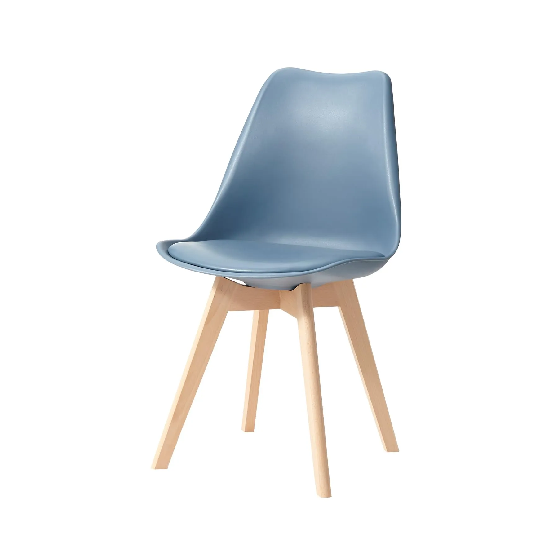 DEYARNA HOME Set di 6 Sedie da Pranzo Moderne Imbottite in Pelle PU con Gambe in Legno di Faggio, Blu Scuro - immagine 7