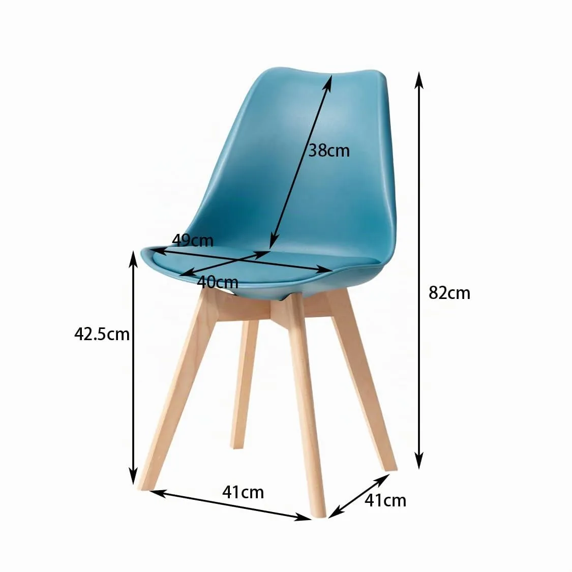 DEYARNA HOME Set di 4 Sedie da Pranzo Moderne in Pelle PU e Legno di Faggio, Verde Scuro - immagine 5