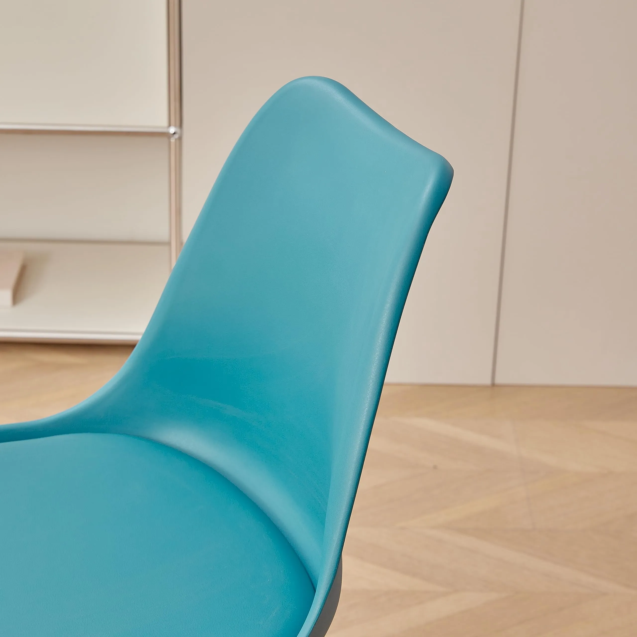 DEYARNA HOME Set di 4 Sedie da Pranzo Moderne in Pelle PU e Legno di Faggio, Verde Scuro - immagine 7