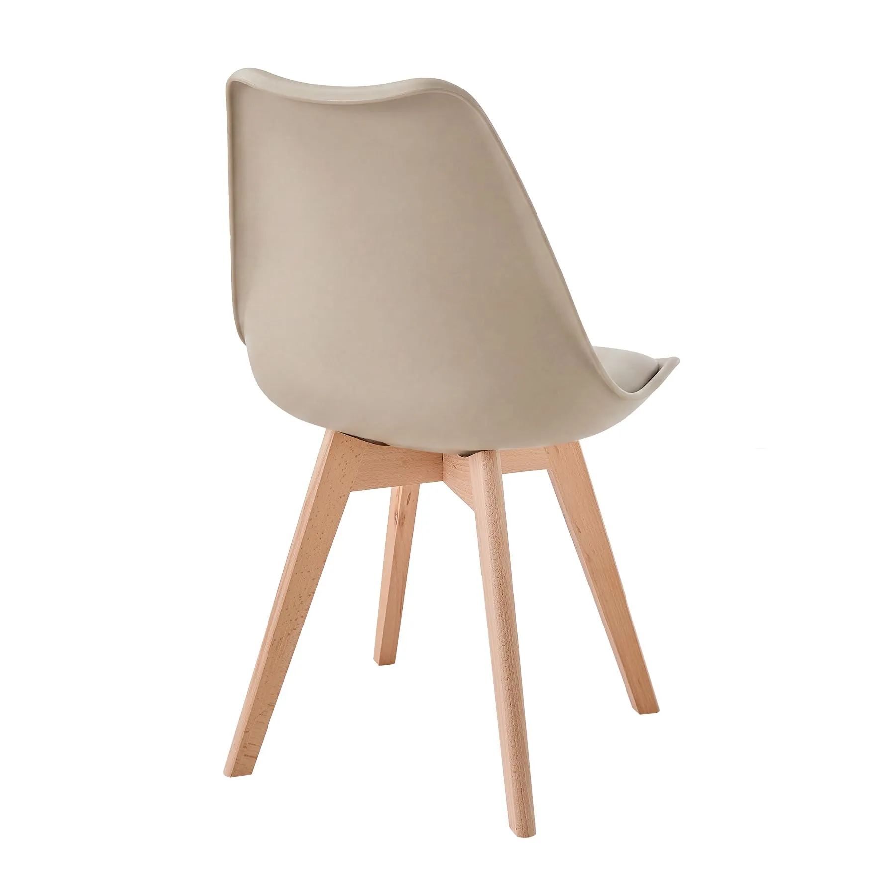 DEYARNA HOME Set di 4 Sedie da Pranzo Moderne Imbottite in Pelle PU con Gambe in Legno di Faggio, Marrone - immagine 5