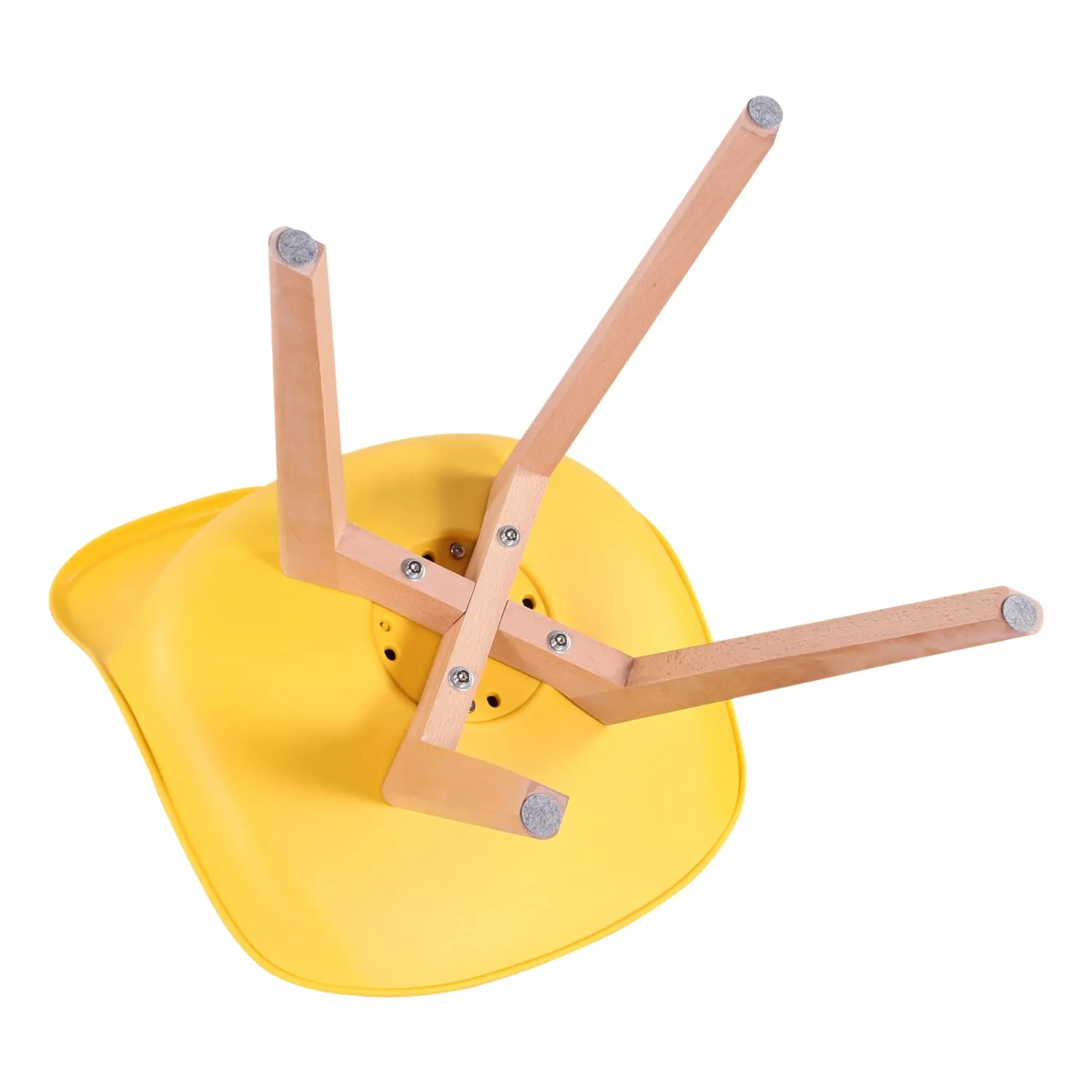 DEYARNA HOME Set di 4 Sedie da Pranzo Moderne Imbottite Scandinave con Gambe in Legno di Faggio, Giallo - immagine 7
