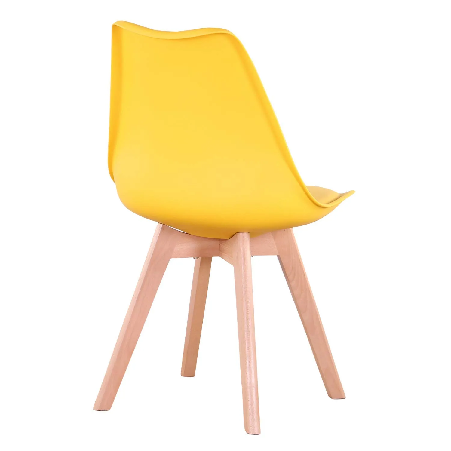 DEYARNA HOME Set di 4 Sedie da Pranzo Moderne Imbottite Scandinave con Gambe in Legno di Faggio, Giallo - immagine 8