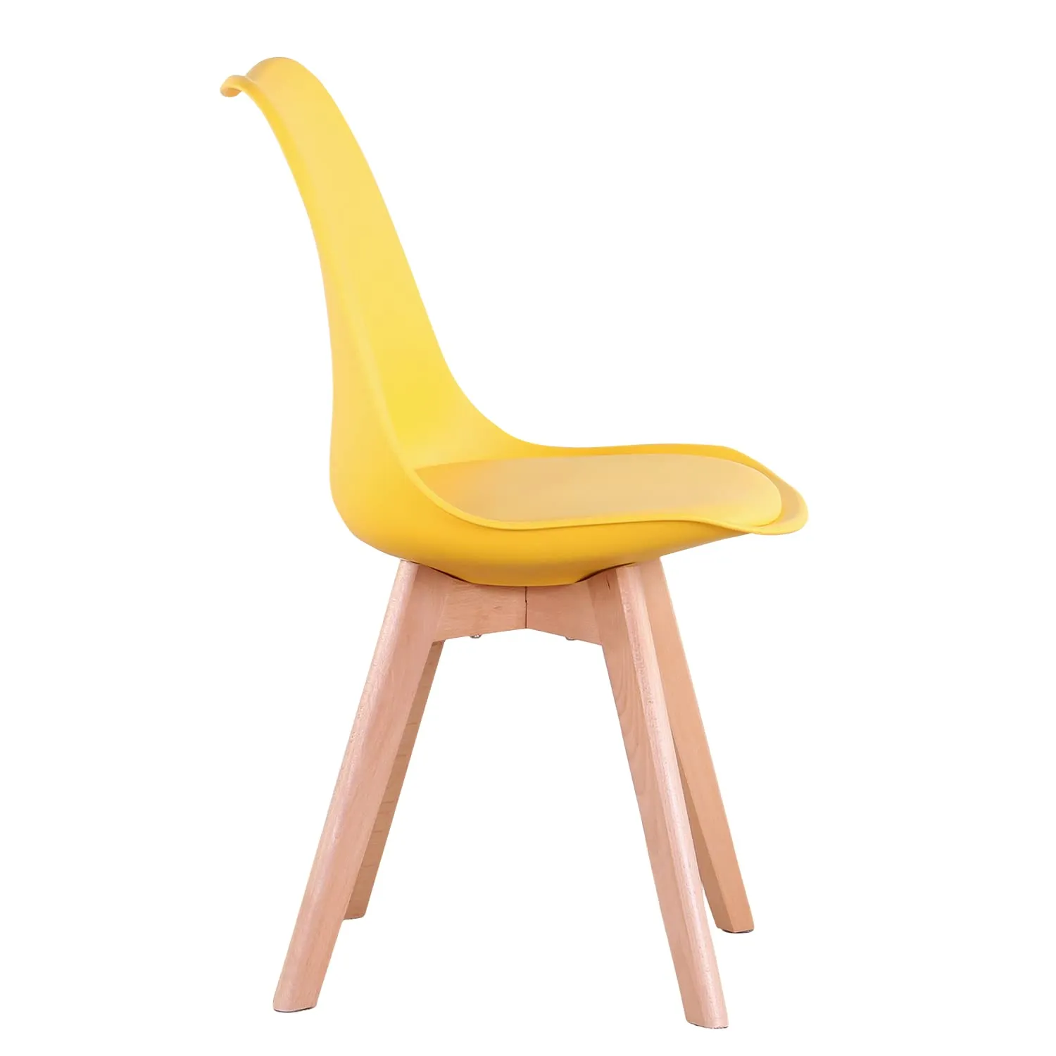 DEYARNA HOME Set di 4 Sedie da Pranzo Moderne Imbottite Scandinave con Gambe in Legno di Faggio, Giallo - immagine 9