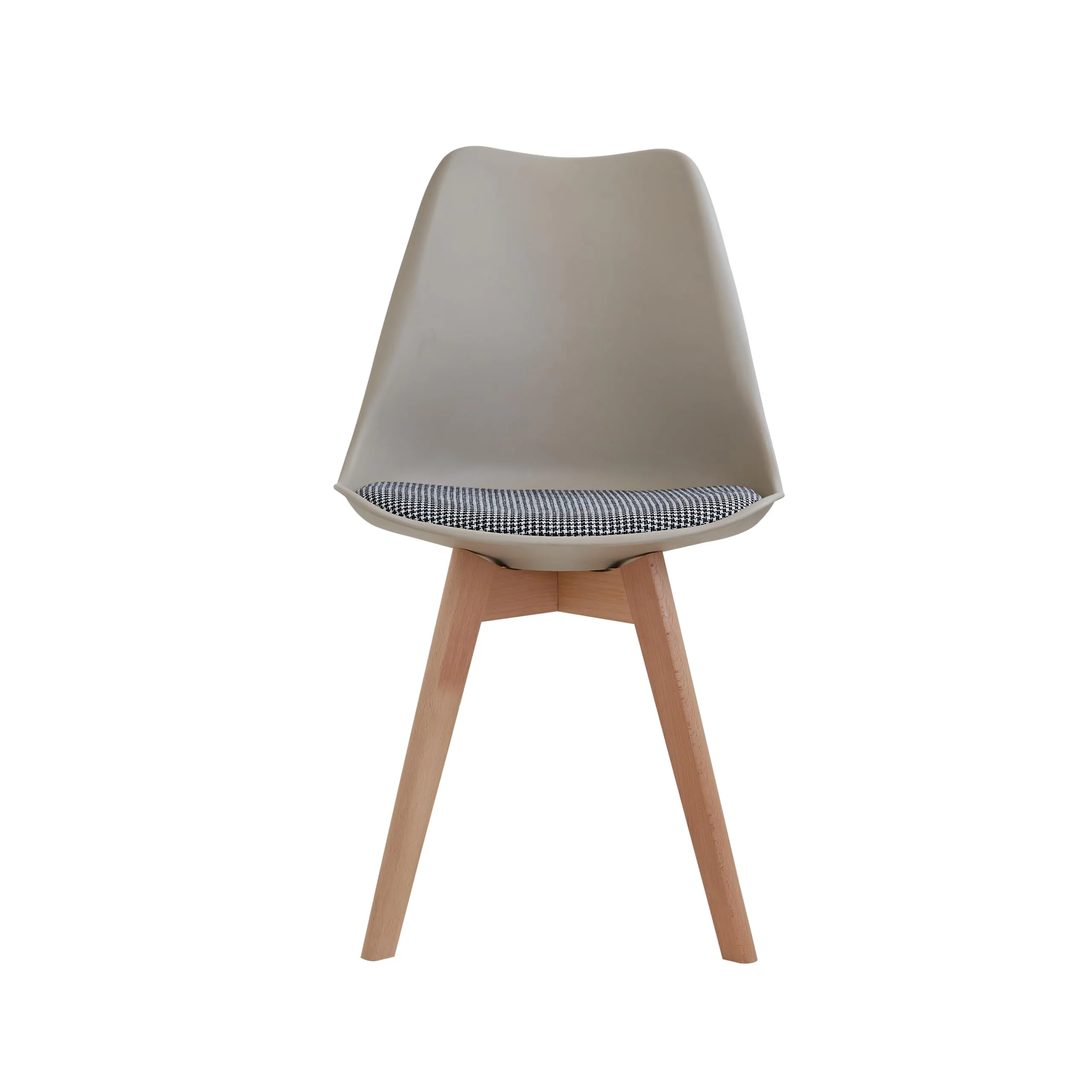 DEYARNA HOME Set di 4 Sedie da Pranzo Moderne in Tessuto Imbottito con Gambe in Legno di Faggio, Marrone - immagine 2