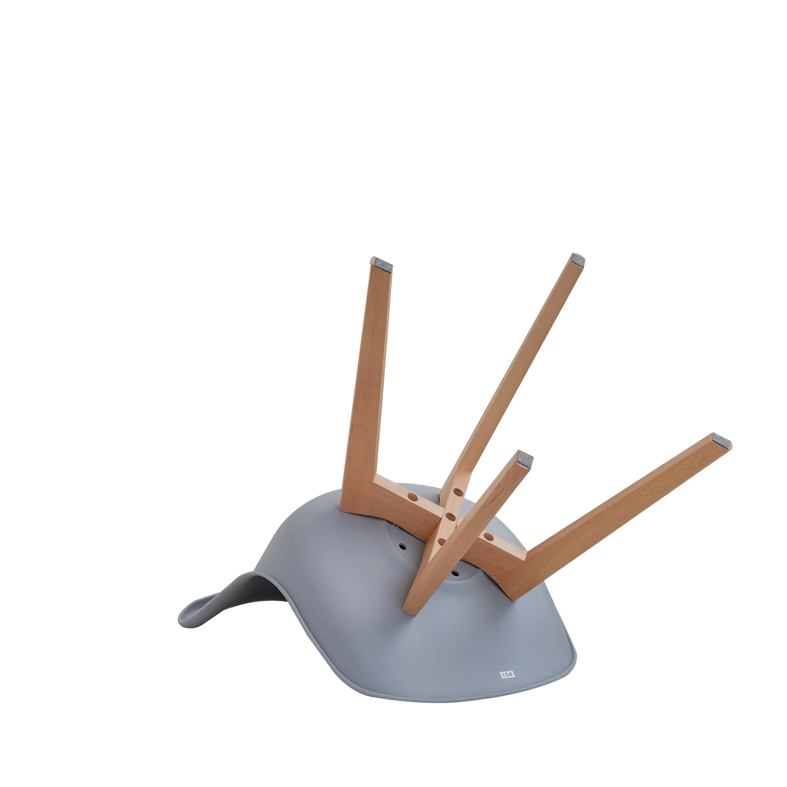 DEYARNA HOME Set di 8 Sedie da Pranzo Moderne in Tessuto Imbottito con Gambe in Legno di Faggio, Grigio - immagine 5