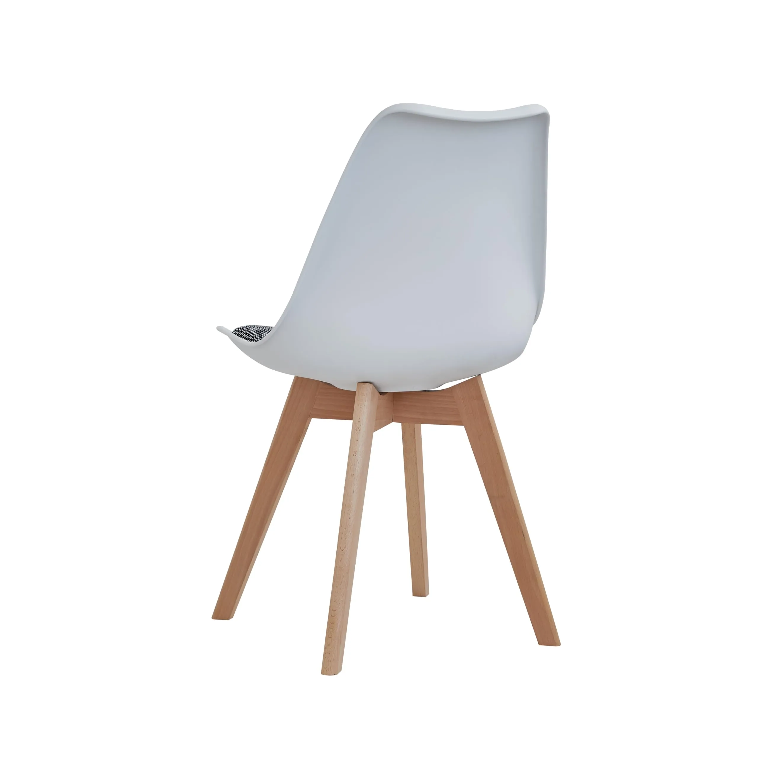 DEYARNA HOME Set di 6 Sedie da Pranzo Moderne, Tessuto Imbottito, Gambe in Legno di Faggio (Bianco) - immagine 3