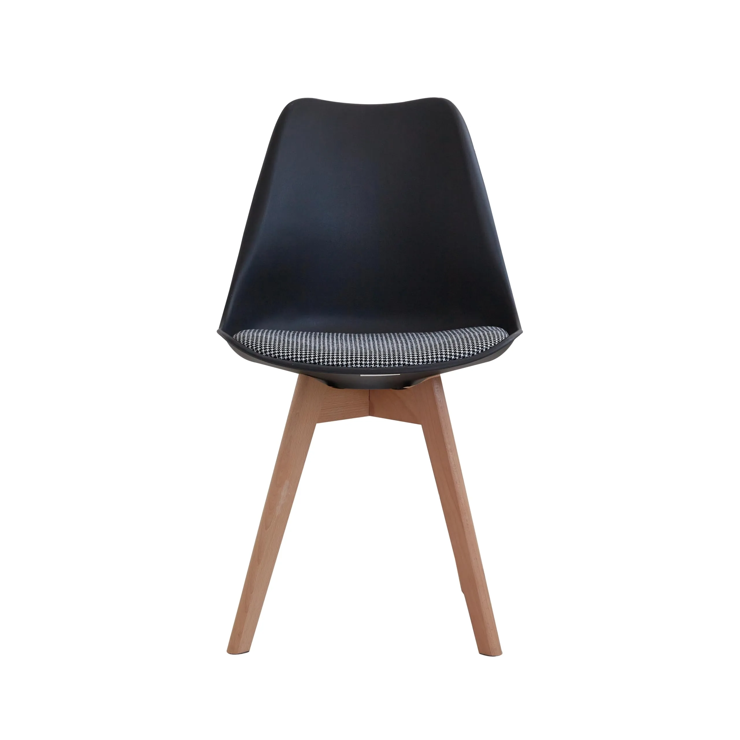 DEYARNA HOME Set di 6 Sedie da Pranzo Moderne in Tessuto Imbottito con Gambe in Legno di Faggio, Nero - immagine 2