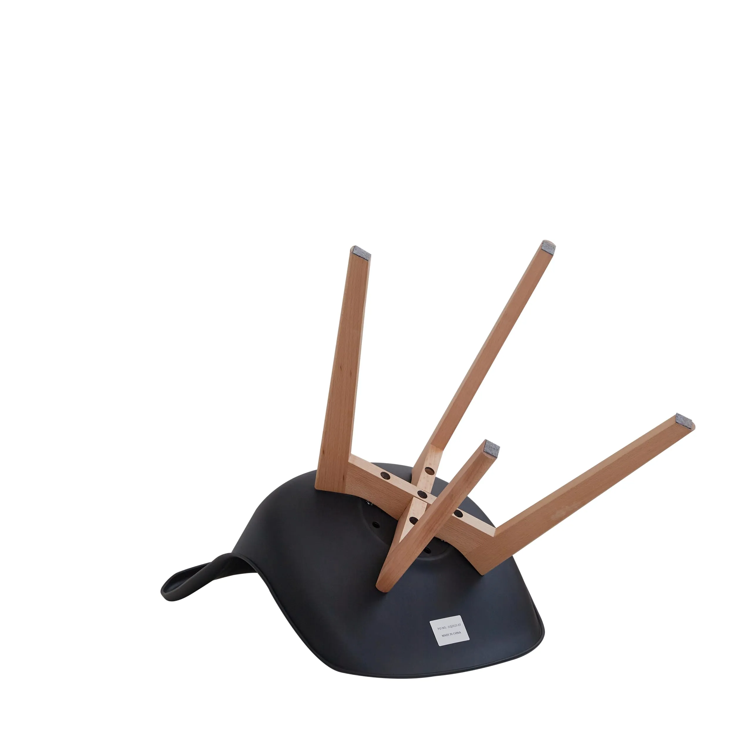 DEYARNA HOME Set di 6 Sedie da Pranzo Moderne in Tessuto Imbottito con Gambe in Legno di Faggio, Nero - immagine 5