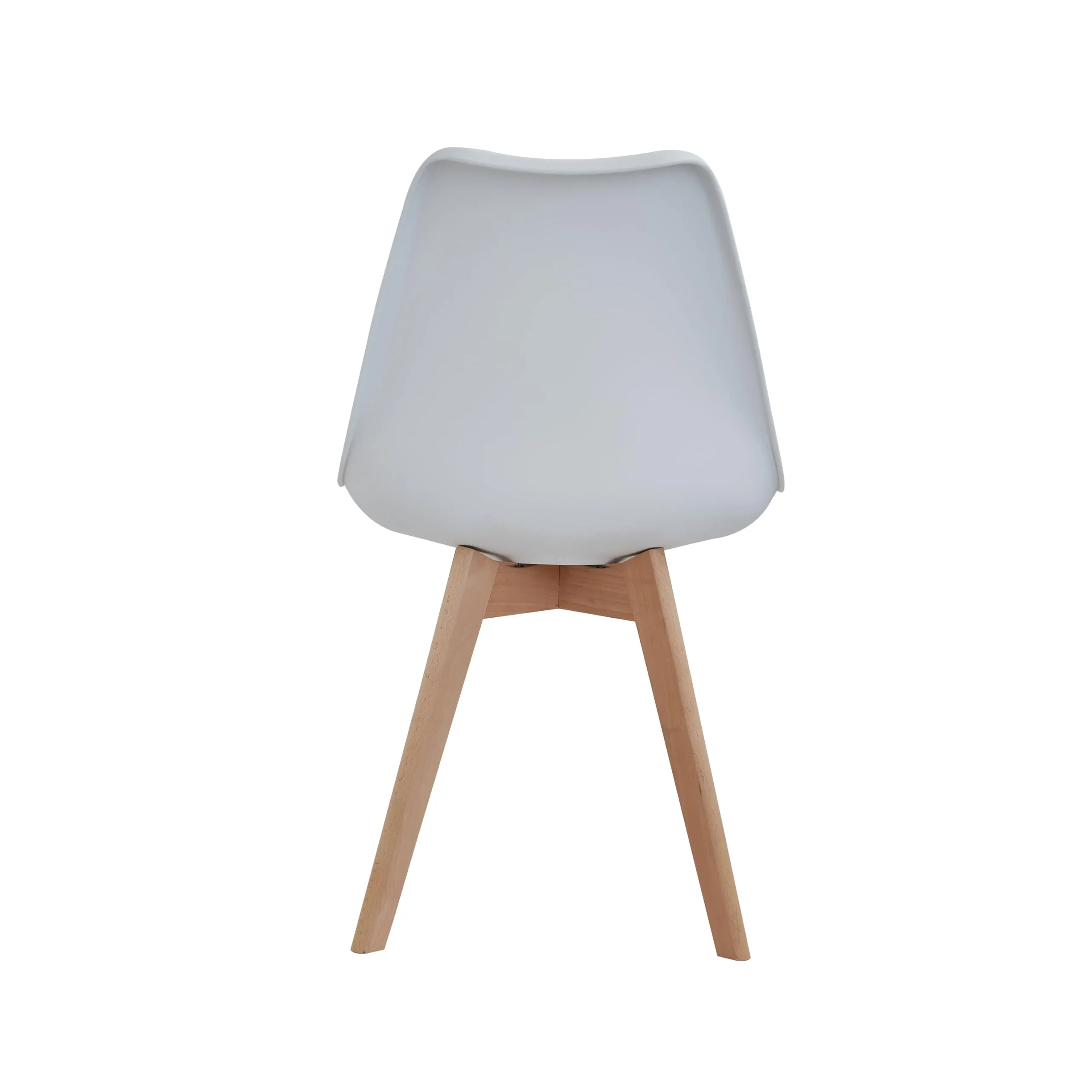 DEYARNA HOME Set di 4 Sedie da Pranzo Moderne in Tessuto con Gambe in Legno di Faggio, Bianco - immagine 4