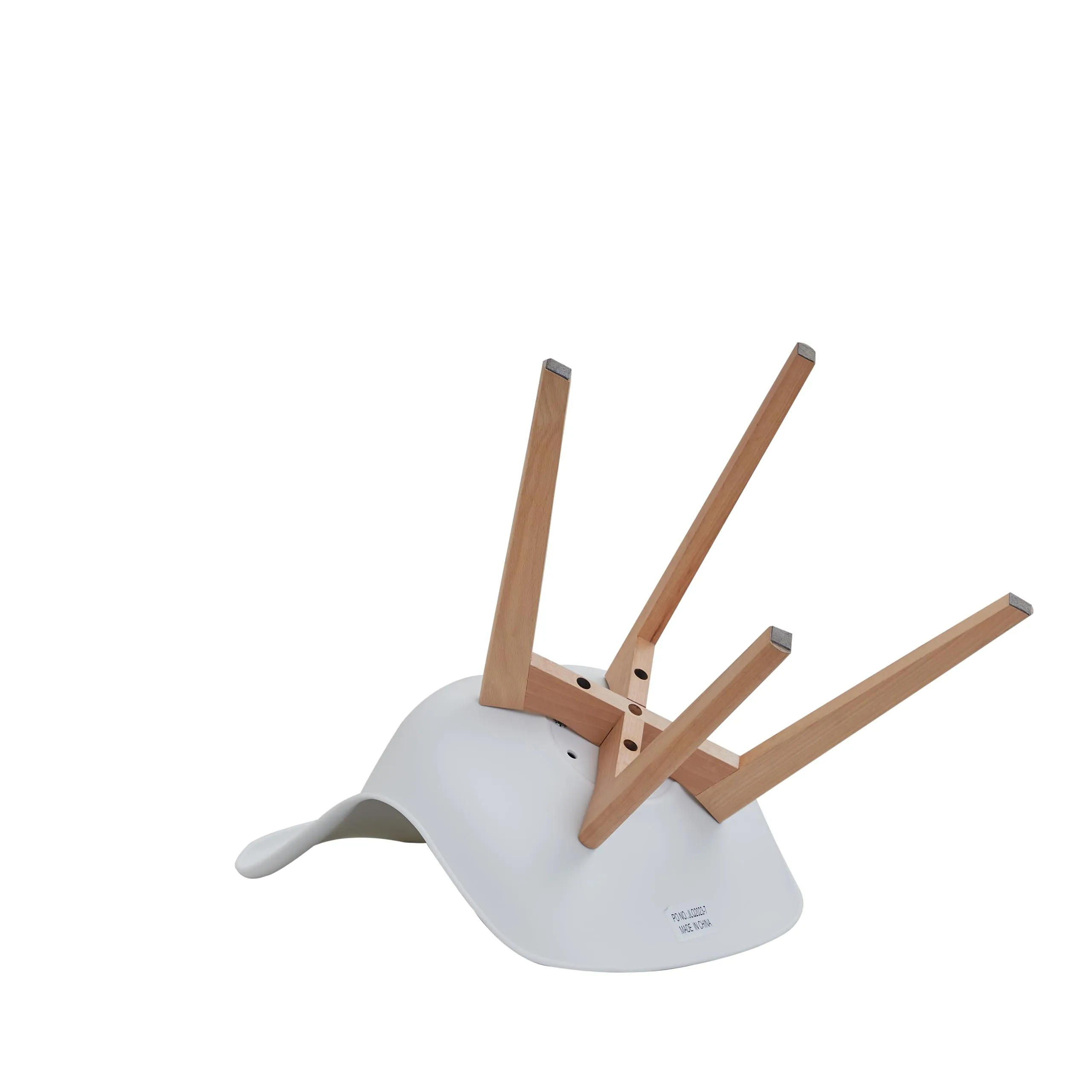 DEYARNA HOME Set di 4 Sedie da Pranzo Moderne in Tessuto con Gambe in Legno di Faggio, Bianco - immagine 5
