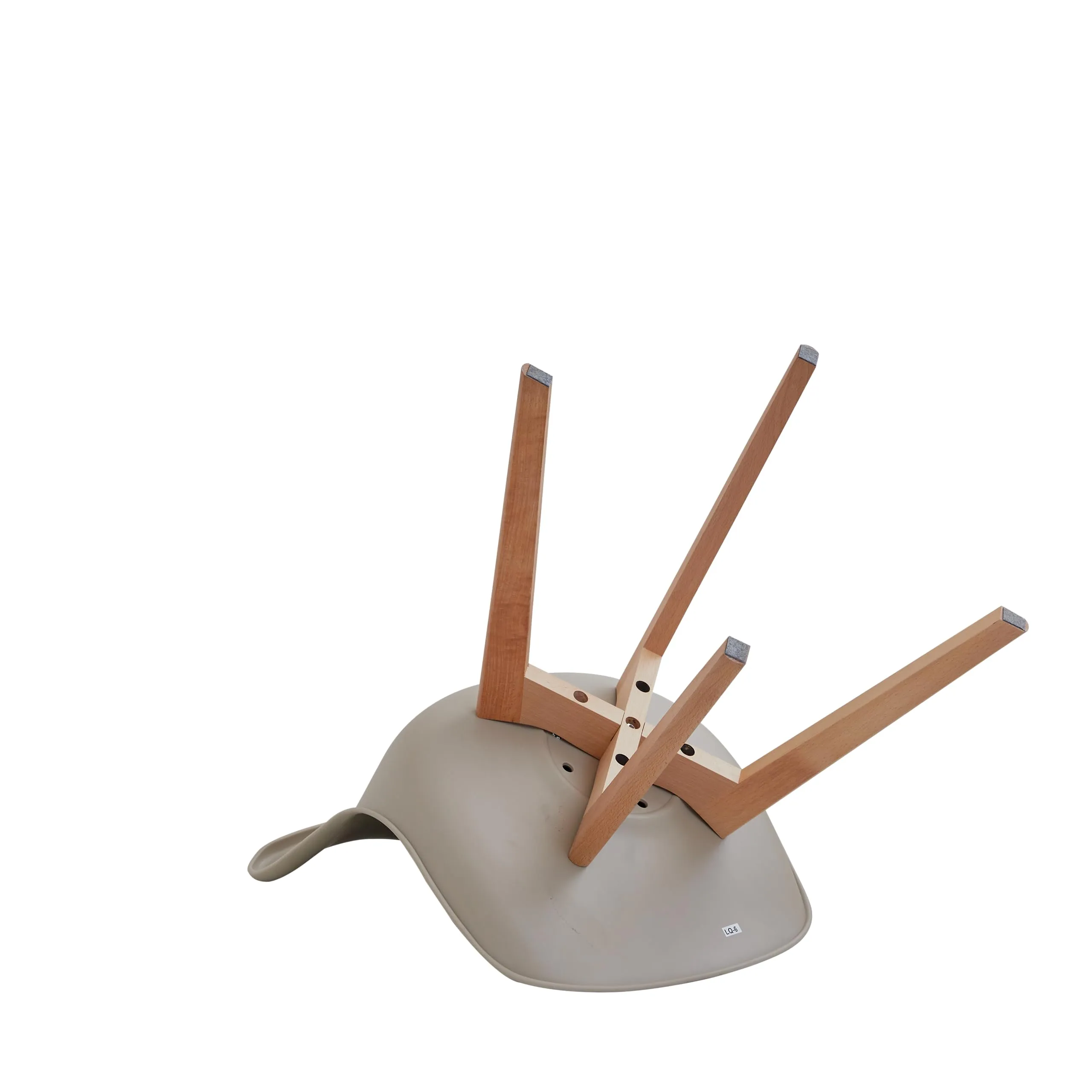 DEYARNA HOME Set di 8 Sedie da Pranzo Scandinave in Tessuto Imbottito con Gambe in Legno di Faggio, Marrone - immagine 5