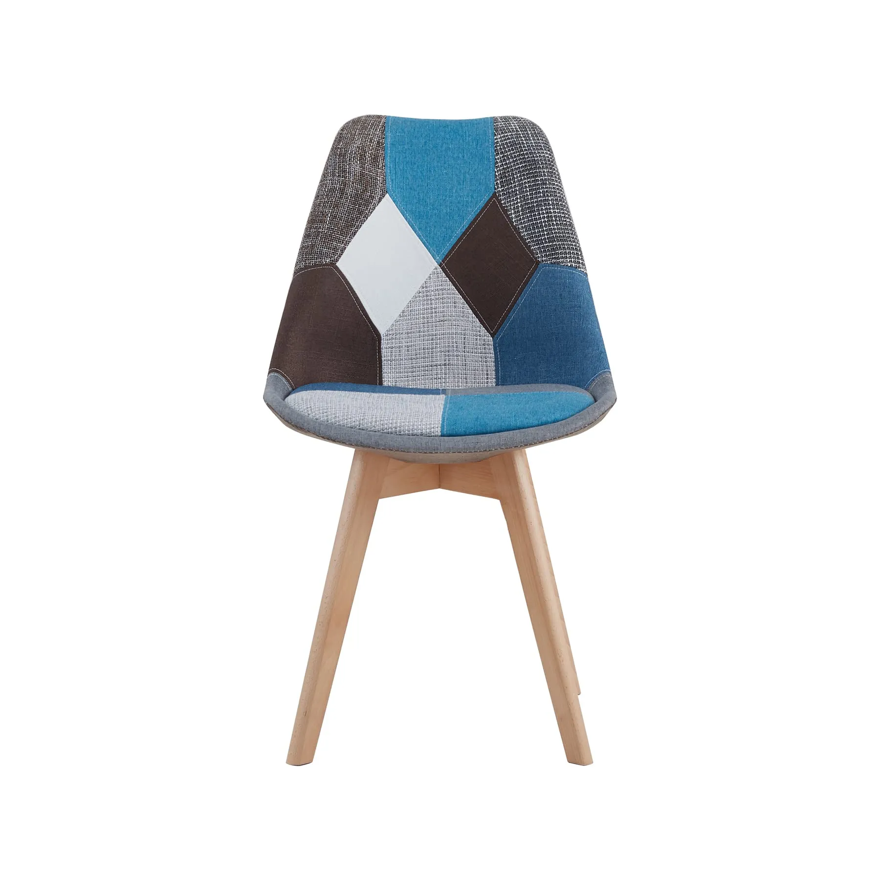 DEYARNA HOME Set di 2 Sedie da Pranzo in Lino Imbottite, Blu - immagine 2