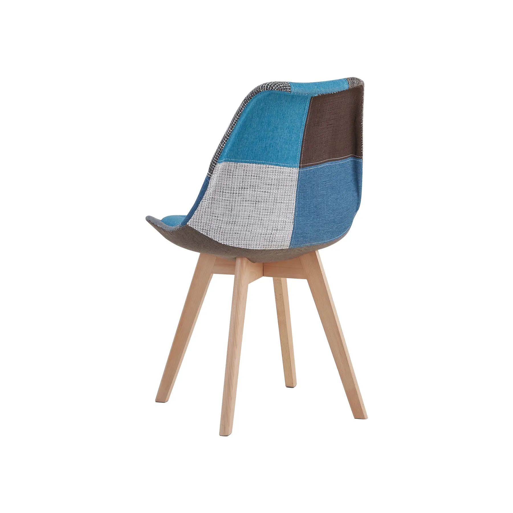 DEYARNA HOME Set di 2 Sedie da Pranzo in Lino Imbottite, Blu - immagine 5