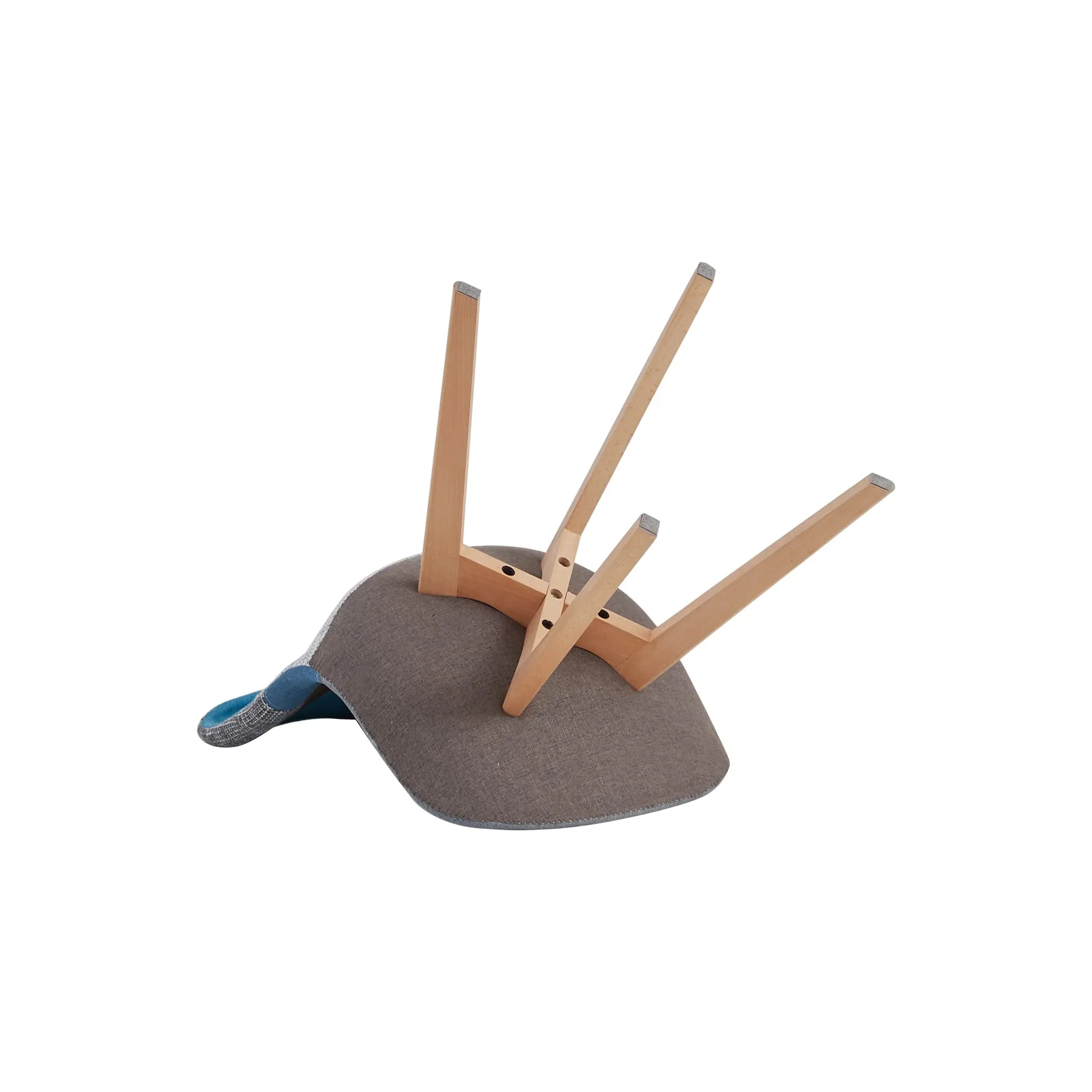 DEYARNA HOME Set di 2 Sedie da Pranzo in Lino Imbottite, Blu - immagine 6