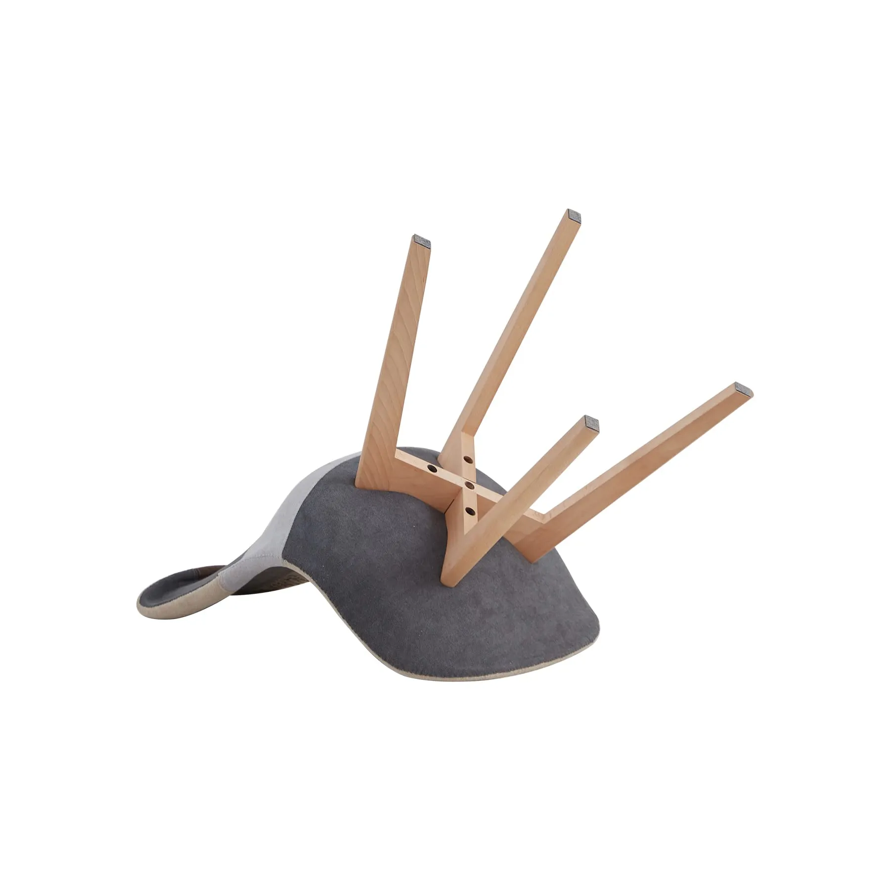 DEYARNA HOME Set di 4 Sedie da Pranzo Imbottite in Lino, Grigio - immagine 5
